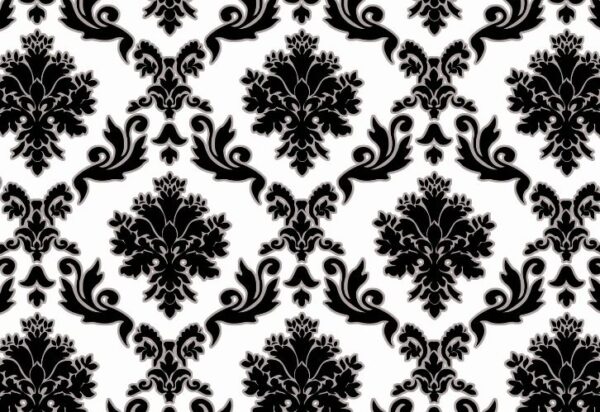 Papel de Parede Adamascado Preto e Branco